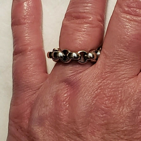 Vintage Silver Tone Chain Link Ring - Picture 3 of 7